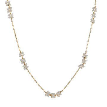 Christina Stankard - Three Blossom White Pearl Necklace - The Clay Pot - Christina Stankard - classic, necklace, pearl