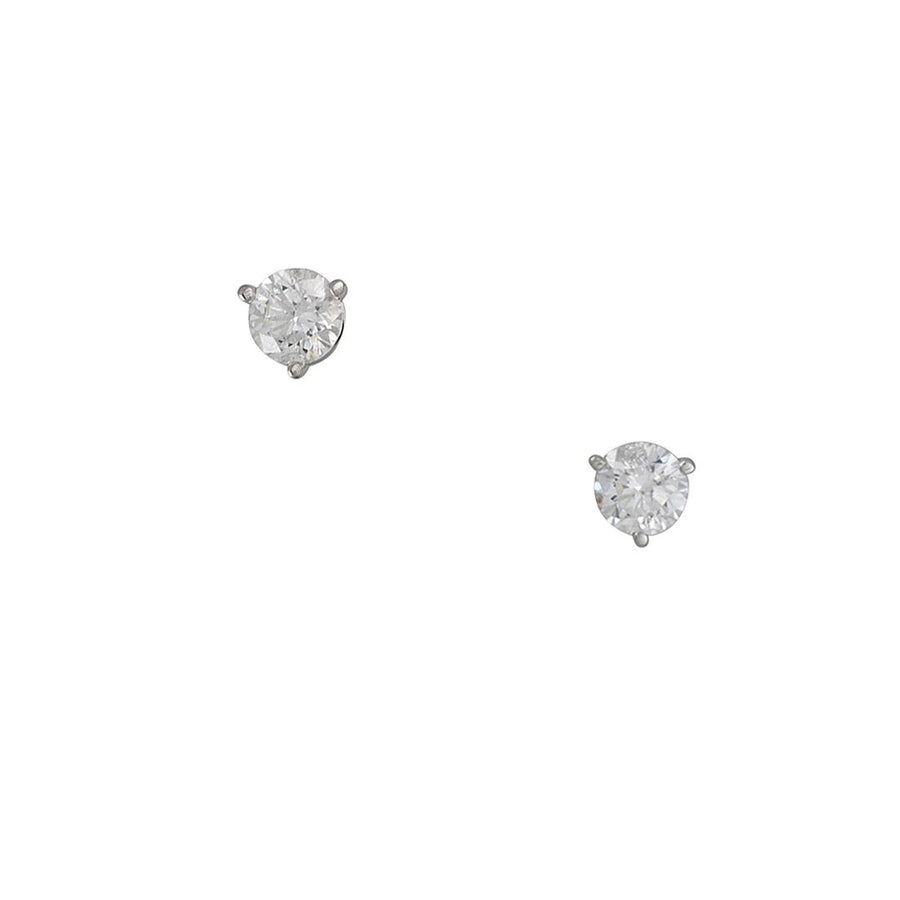 CP Collection - 1ct Diamond Stud Earrings - The Clay Pot - CP Collection - 14k white gold, All Earrings, classic, diamond, diamond studs, holiday, splurge, studs, Style:Studs, vday