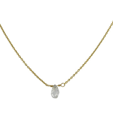 CP Collection - Briolette Diamond Drop Necklace in Yellow Gold - The Clay Pot - CP Collection - 14k gold, classic, diamond, Necklace