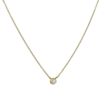 Cp Collection - Dainty Bezeled Diamond Solitaire Necklace - The Clay Pot - CP Collection - 14kyellow, classic, diamond, Layering, Necklace