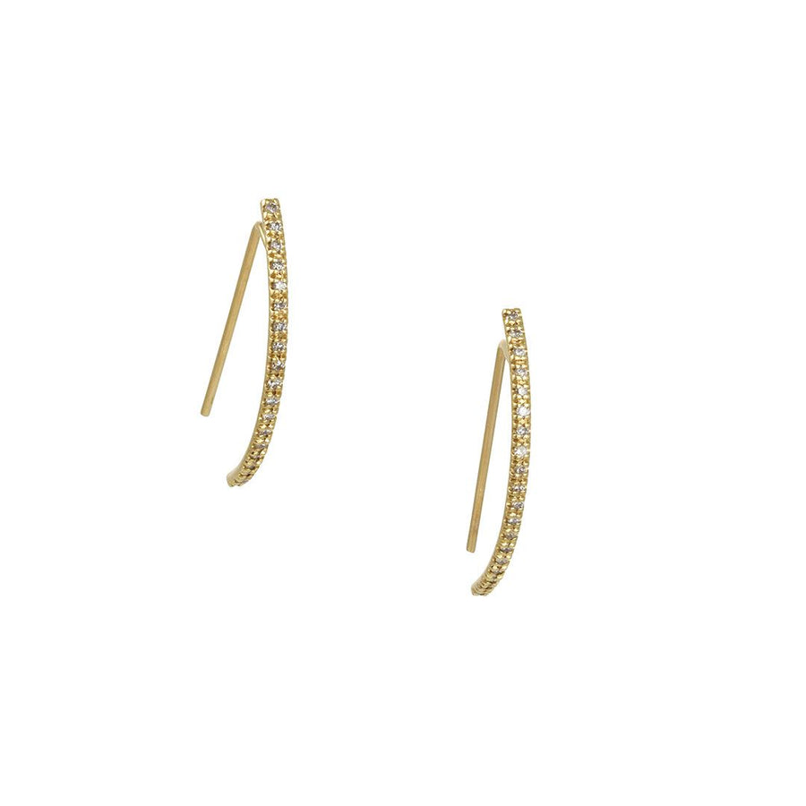 CP Collection - Large DIAMOND ARC HOOK Earring - The Clay Pot - CP Collection - 14k gold, All Earrings, Diamond, splurge