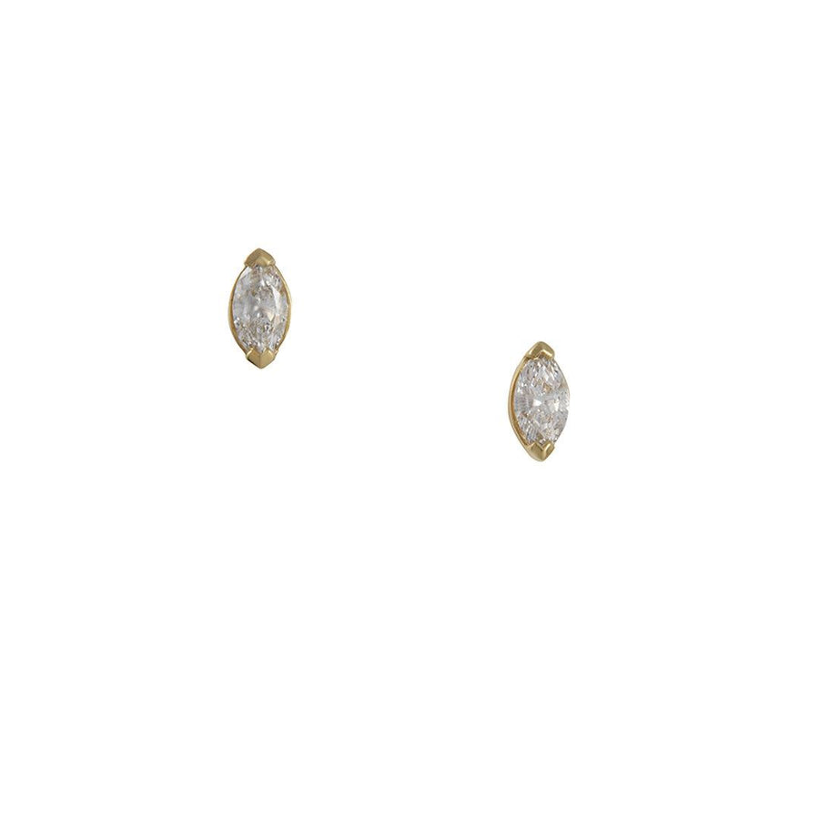 CP Collection - Marquise Diamond Studs - The Clay Pot - CP Collection - 14k gold, All Earrings, classic, diamond, Earrings:Studs, splurge, studs