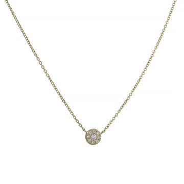 CP Collection - Mini Pave Halo Necklace in 14K Gold - The Clay Pot - CP Collection - 14k gold, classic, Diamond, Diamonds, Layering, necklace, pavediamonds, splurge