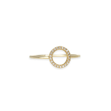 CP Collection - Open Circle Diamond Ring - The Clay Pot - CP Collection - 14k gold, diamond, ring, Size 6