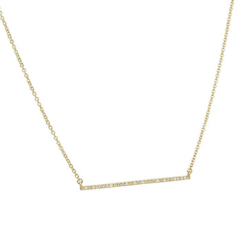 CP Collection - Pave Bar Necklace in Yellow Gold - The Clay Pot - CP Collection - 14k gold, classic, diamonds, Layering, mothersday, necklace, pave