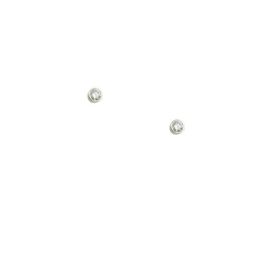 CP Collection - Small Bezel Set Diamond Studs - The Clay Pot - CP Collection - 14k gold, All Earrings, classic, diamond, Earrings:Studs, splurge, studs