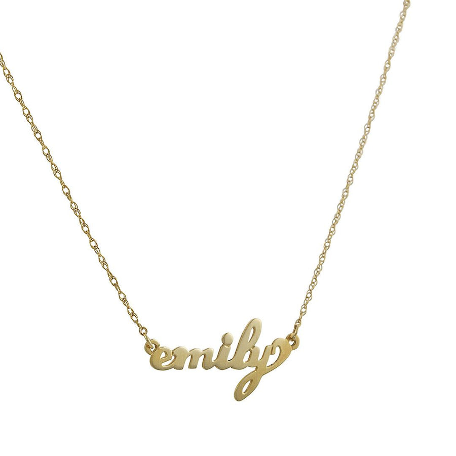 Cp Collection - Small Script Nameplate Necklace - The Clay Pot - CP Collection - 14k gold, Necklace, personalized, splurge