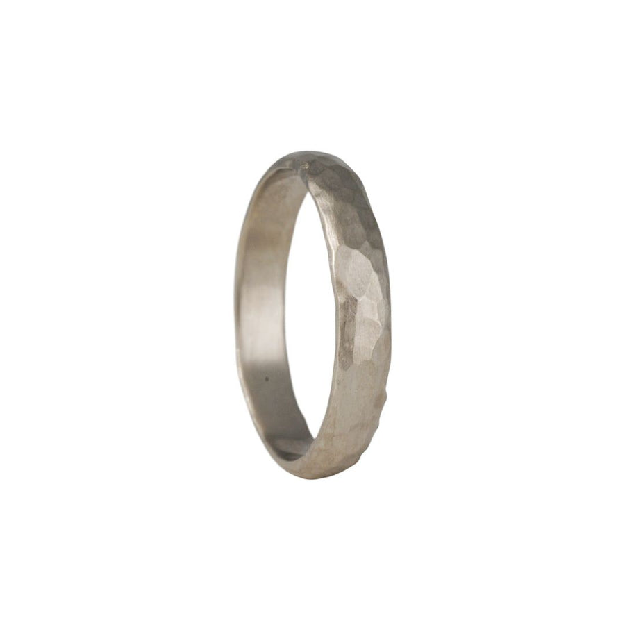 SALE - Peened Men's Wedding Pand - The Clay Pot - CP Collection - platinum, Ring, SALE, Size 10