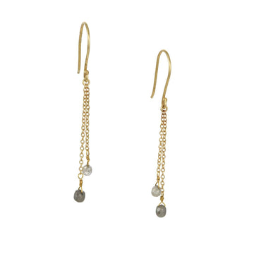Rebecca Overmann - Double Strand Diamond Earrings - The Clay Pot - Rebecca Overmann - 14k gold, All Earrings, dangle earrings, diamond