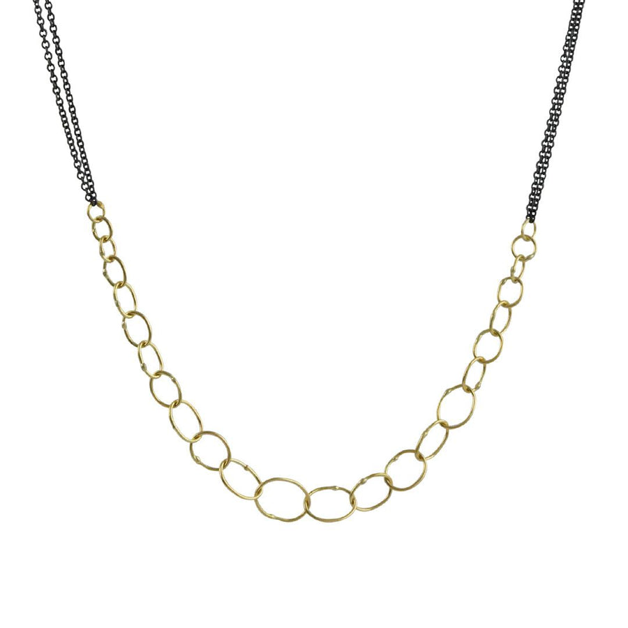 Sarah Mcguire - Handmade Links with Double Chain Necklace - The Clay Pot - Sarah McGuire - 18k gold, Necklace, Sterling Silver