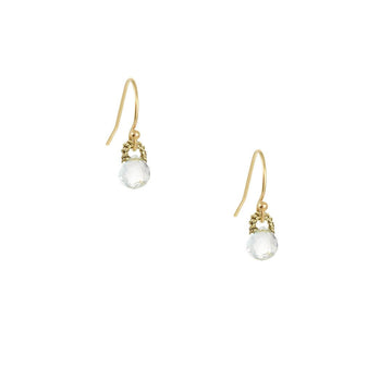Danielle Welmond - Aqua Quartz Drop Earrings in Gold Fill - The Clay Pot - Danielle Welmond - All Earrings, dangle earrings, earring, Gold fill, quartz, Style:Dangle Earrings