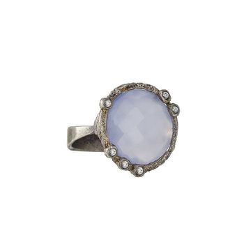 Danielle Welmond - Blue Chalcedony Ring - The Clay Pot - Danielle Welmond - chalcedony, cubiczirconia, Ring, Size 6