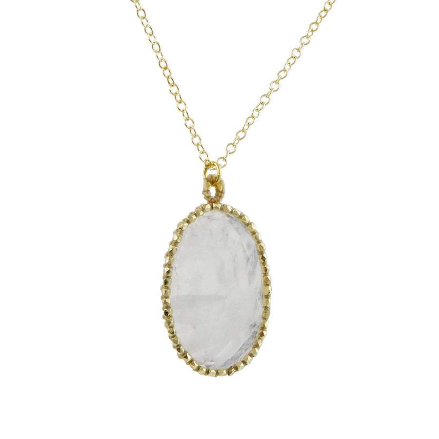 Danielle Welmond - Caged Moonstone Pendant Necklace - The Clay Pot - Danielle Welmond - artsy, celestial, Gold fill, moonstone, Necklace
