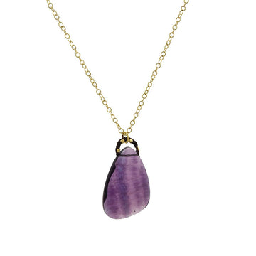 Danielle Welmond - Striated Fluorite Pendant Necklace - The Clay Pot - Danielle Welmond - color, flourite, necklace