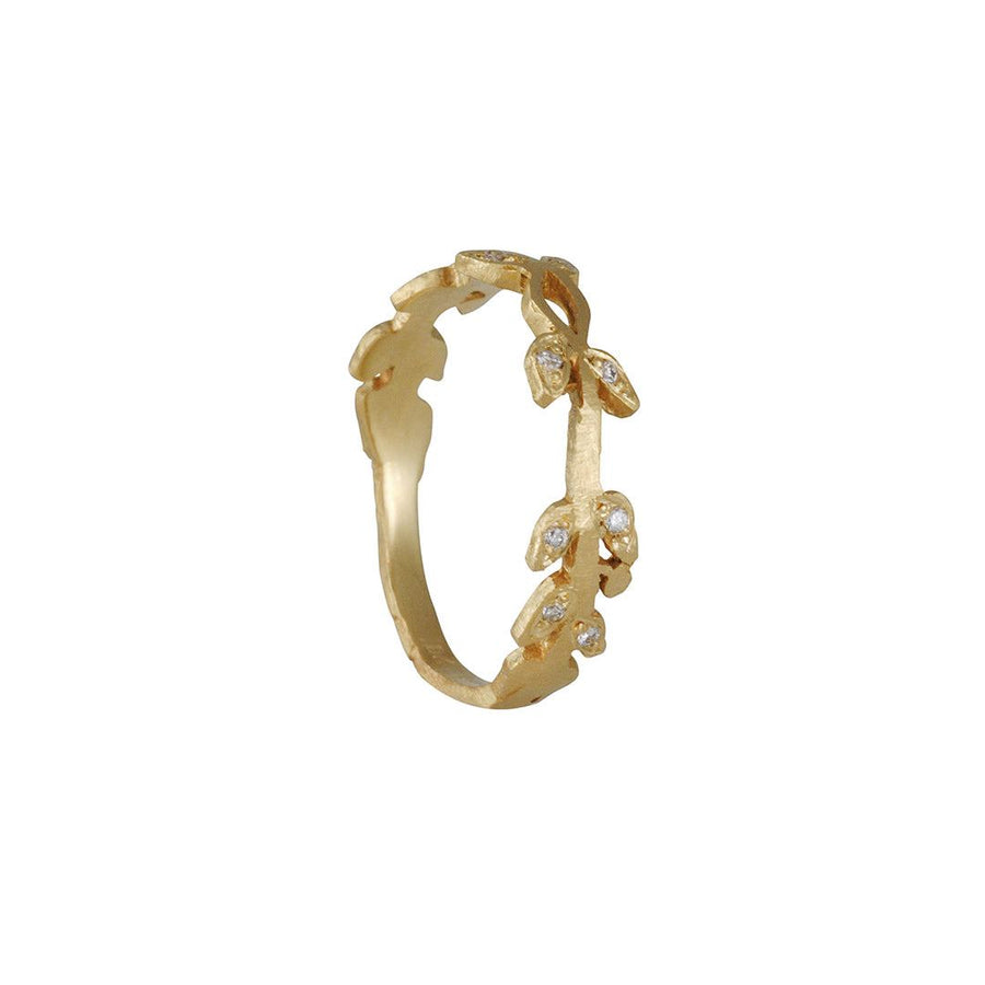 Jennifer Dawes - Relic Leaf Band - The Clay Pot - Dawes Designs - 18k gold, Diamond, ring, Size 7, weddingbands, womansband, womansbands, womansring, womensweddingbands