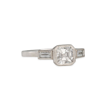 Jennifer Dawes - Asscher Cut Diamond Blockette Ring - The Clay Pot - Dawes Designs - Diamond, engagement ring, engagementring, platinum, ring, Size 7