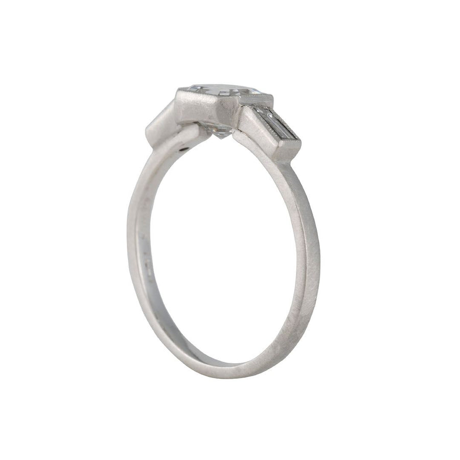Jennifer Dawes - Asscher Cut Diamond Blockette Ring - The Clay Pot - Dawes Designs - Diamond, engagement ring, engagementring, platinum, ring, Size 7