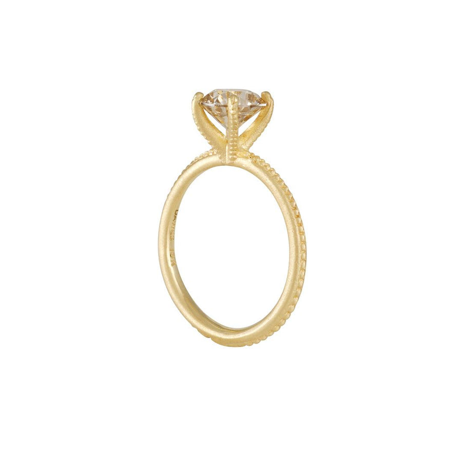 Jennifer Dawes Design - Clover Solitaire with Champagne Diamond - The Clay Pot - Dawes Designs - 18k gold, champagne diamond, engagementring, ring, Size 6