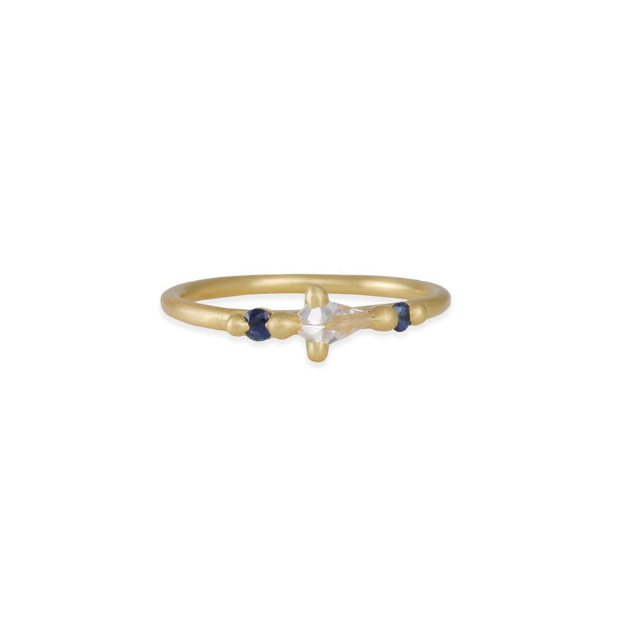 SALE - Anna Diamond Kite Halo Ring - The Clay Pot - Polly Wales - 18k gold, diamond, realreal, ring, rings, SALE, sapphire, Size 5.5, splurge