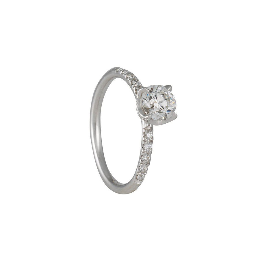 Varna - Diamond Crown Solitaire - The Clay Pot - Varna - 18k white gold, Diamond, engagementring, ring, Size 6