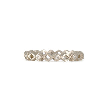 Megan Thorne - Diamonds and Dots Band - The Clay Pot - Megan Thorne - 18k gold, 18k white gold, anniversary, Diamond, eternitybands, ring, Size 6, weddingbands, womansband