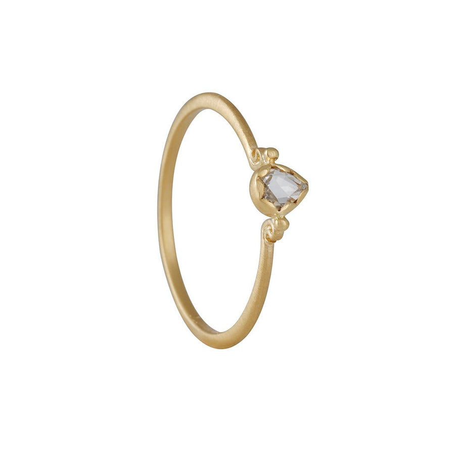 Megan Thorne - Lottie Ring With Pear Shaped Rose Cut Diamond - The Clay Pot - Megan Thorne - 18k gold, engagementring, ring, rosecut diamond, Size 6