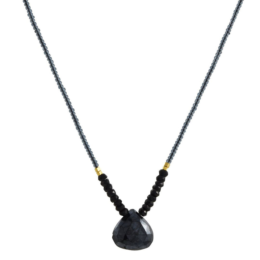 Debbie Fisher - Black Spinel and Gold Bead Necklace - The Clay Pot - Debbie Fisher - Necklace, Spinel, Style:Beaded Necklace