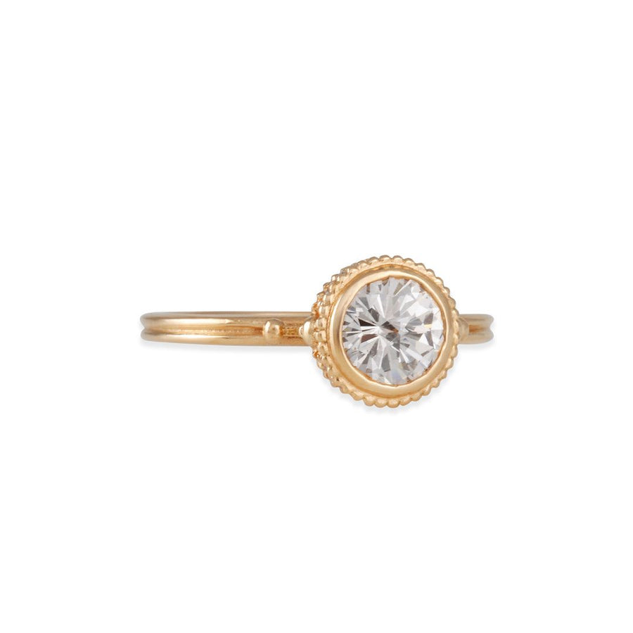 Megan Thorne - Ione High Solitaire with Rose Cut Brilliant Diamond - The Clay Pot - Megan Thorne - 18k gold, 18k rose gold, diamond, engagementring, ring, Size 6