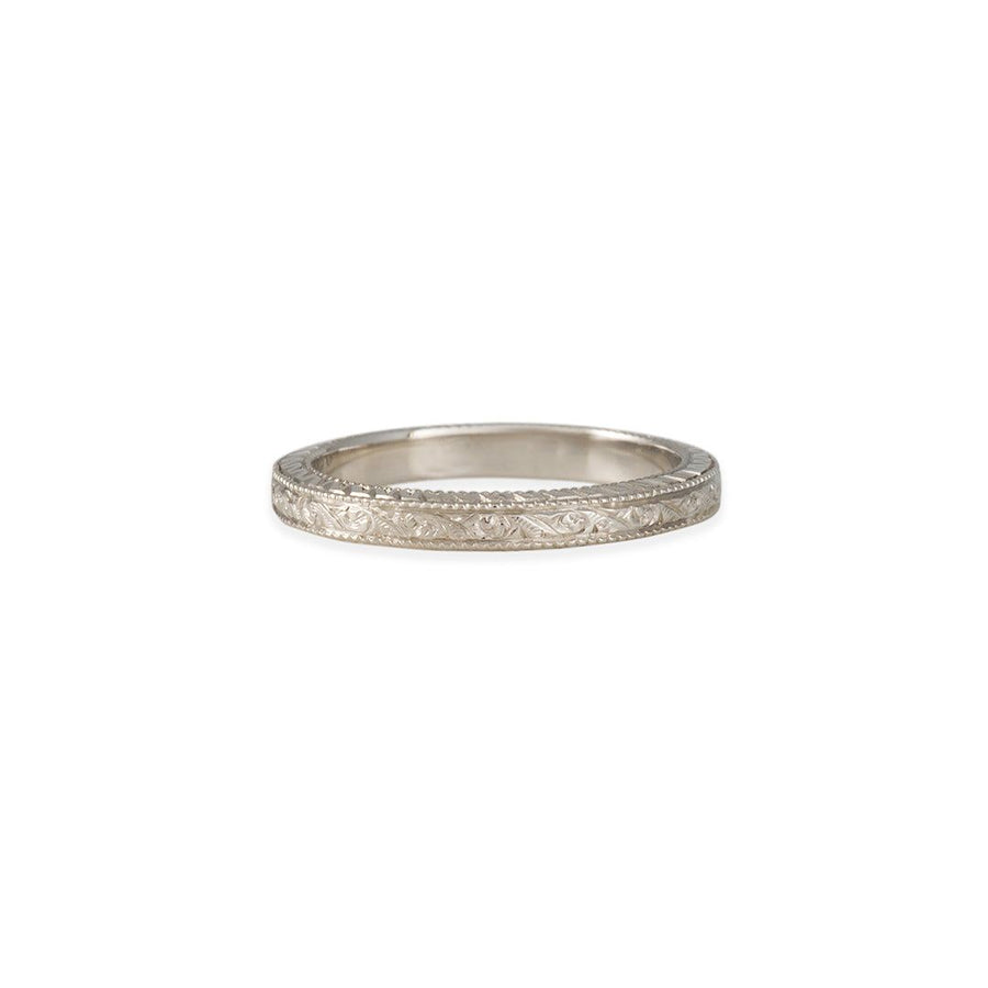SALE - High Profile Women's Wedding Band - The Clay Pot - From the Vault - platinum, Ring, SALE, Size 6.5