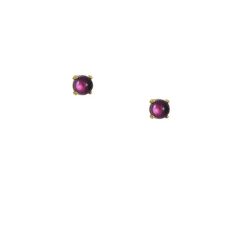 Satomi Kawakita - Cabachon Wisp Amethyst Stud Earrings