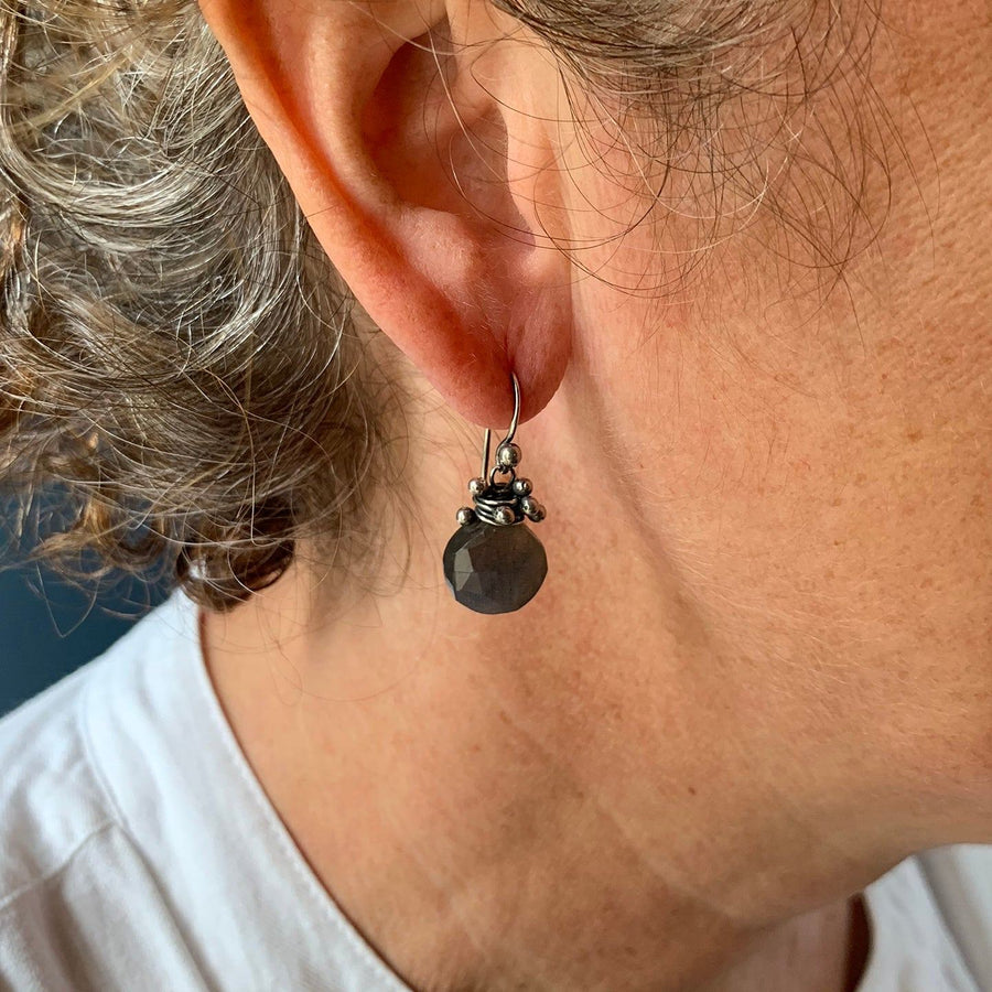 Zuzko - Labradorite Swarm Earrings in Sterling Silver - The Clay Pot - Zuzko Jewelry - All Earrings, celestial, d, dangle earrings, dropearrings, labradorite, Sterling Silver, Style:Dangle Earrings