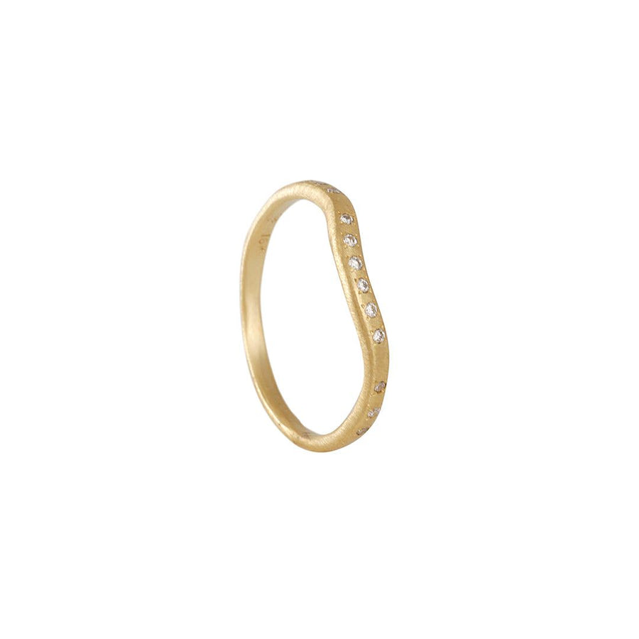 SALE - Curved Eternity Band - The Clay Pot - Yasuko Azuma - 18k gold, classic, Diamond, eternity band, eternityband, eternitybands, ring, SALE, Size 6.5, womansband, womansbands, womensweddingbands, womenweddingband