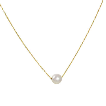 Satomi Kawakita - Single Pearl Charm Necklace - The Clay Pot - Satomi Kawakita Jewelry - 14k gold, classic, Necklace, pearl