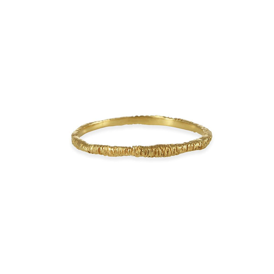 Satomi Kawakita - Organic Textured Band - The Clay Pot - Satomi Kawakita Jewelry - 18k gold, ring, Size 6, womanband