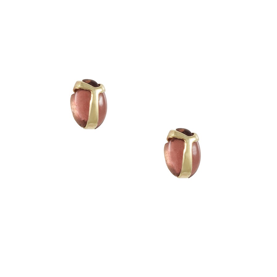 Rachel Atherley - Lucky Scarab Pink Tourmaline Post Earrings