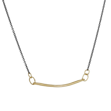 Sarah McGuire - Mixed Metal Diamond Pave Swing Necklace - The Clay Pot - Sarah McGuire - 18k gold, chainnecklace, Mixed Metal, Mixed Metals, mixedmetals, Necklace, necklaces, Oxidized Sterling Silver