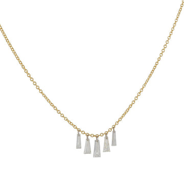 TAP by Todd Pownell - Fived Tapered Diamond Baguette Necklace - The Clay Pot - TAP by Todd Pownell - 18k gold, anniversary, classic, diamond, necklace, splurge