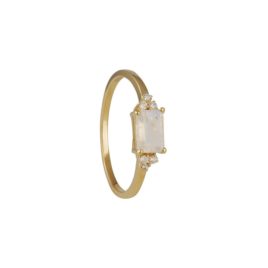 Suzanne Kalan - Emerald Cut Moonstone Ring - The Clay Pot - Suzanne Kalan - 14k gold, moonstone, ring, rings, Size 6.5, vday
