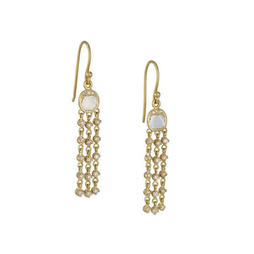 Kothari - Grecian Dangle Diamond Earrings - The Clay Pot - Kothari - 18k gold, All Earrings, anniversary, dangle earrings, Diamond, splurge, Style:Dangle Earrings