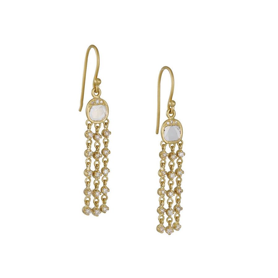 Kothari - Grecian Dangle Diamond Earrings - The Clay Pot - Kothari - 18k gold, All Earrings, anniversary, dangle earrings, Diamond, splurge, Style:Dangle Earrings