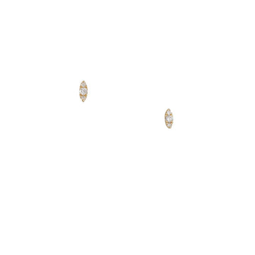 Liven Co. - Mini Pave Marquise Studs - The Clay Pot - LIVEN CO. - 14k gold, All Earrings, Diamond, graduation, studs