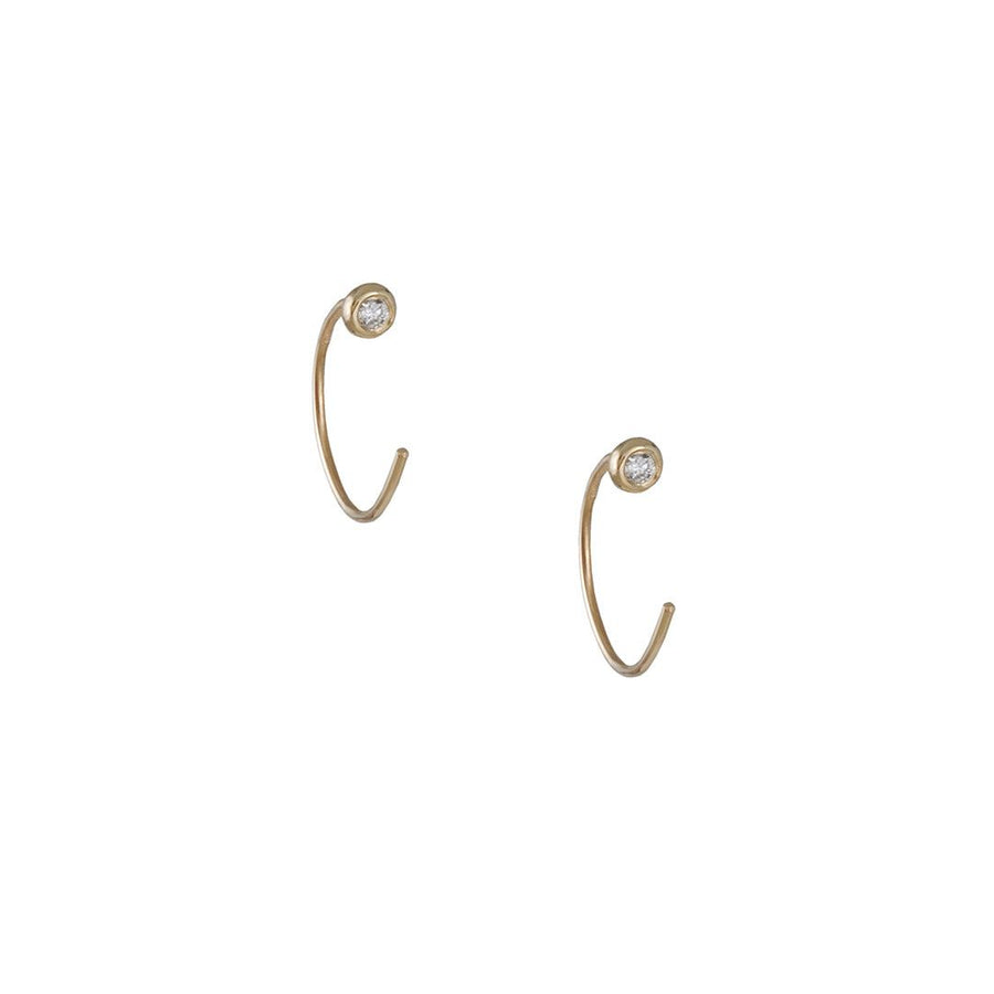 SALE - Diamond Dot Hoops - The Clay Pot - N+A New York - 14k gold, All Earrings, Diamond, Earring:Hoops, Hoops, SALE