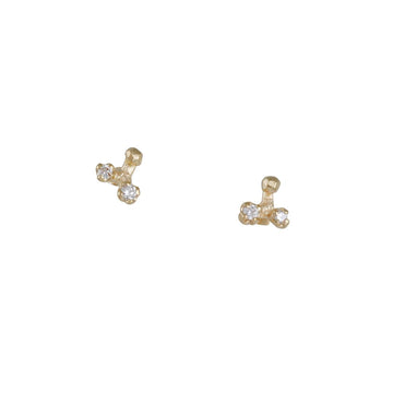 SALE - Diamond Tripod Studs - The Clay Pot - N+A New York - 14k gold, All Earrings, classic, Diamond, Earrings:Studs, SALE, studs