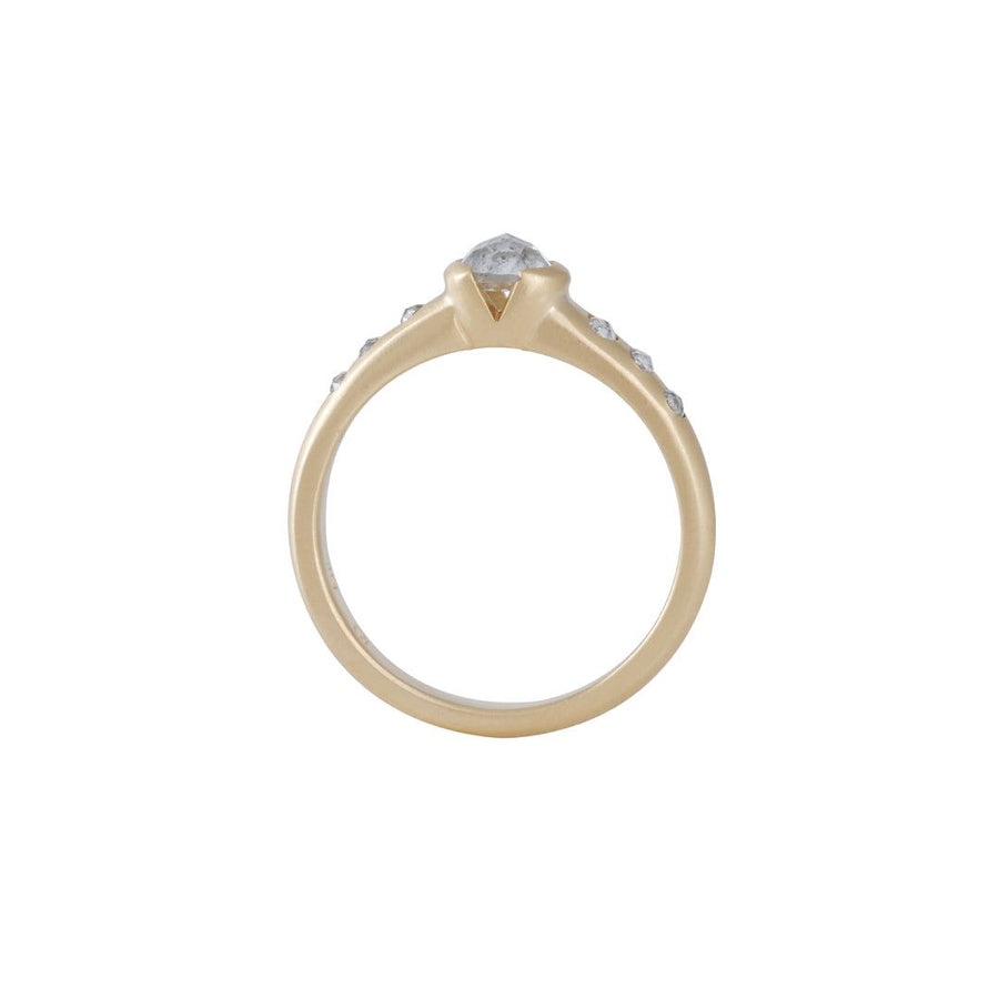 Rebecca Overmann - Half Bezel Rose Cut Diamond Solitaire - The Clay Pot - Rebecca Overmann - 14k gold, Diamond, engagement ring, ring, rosecut diamond, Size 7