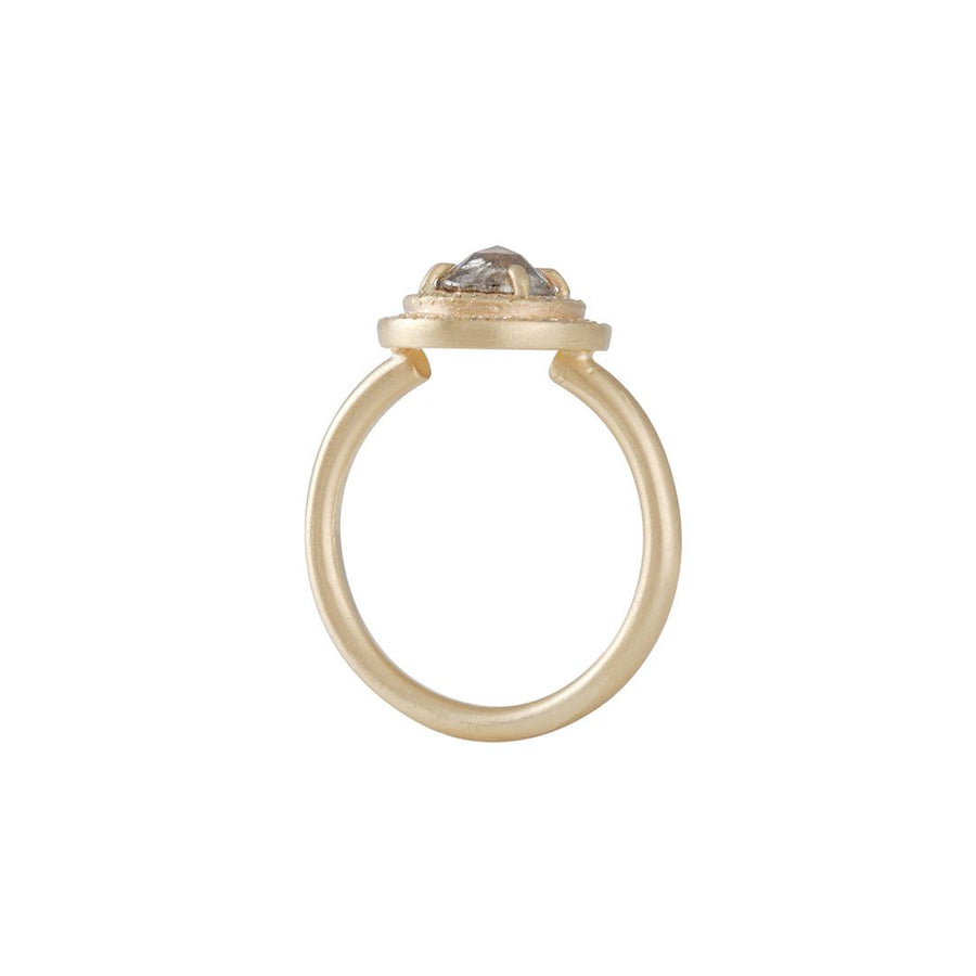 Rebecca Overmann - Double Halo Diamond Ring - The Clay Pot - Rebecca Overmann - 14k gold, Diamond, ring, rosecut diamond, Size 7