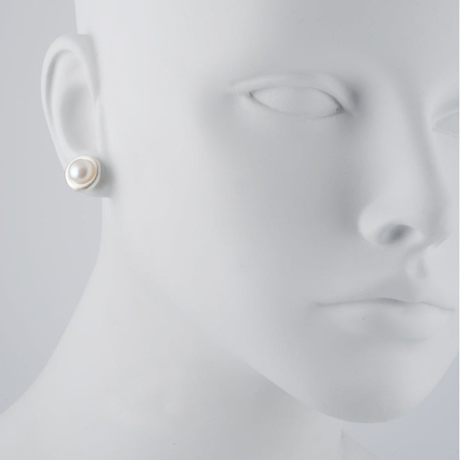 Philippa Roberts - Large Cultured Pearl Studs - The Clay Pot - Philippa Roberts - All Earrings, mothersday, Sterling Silver