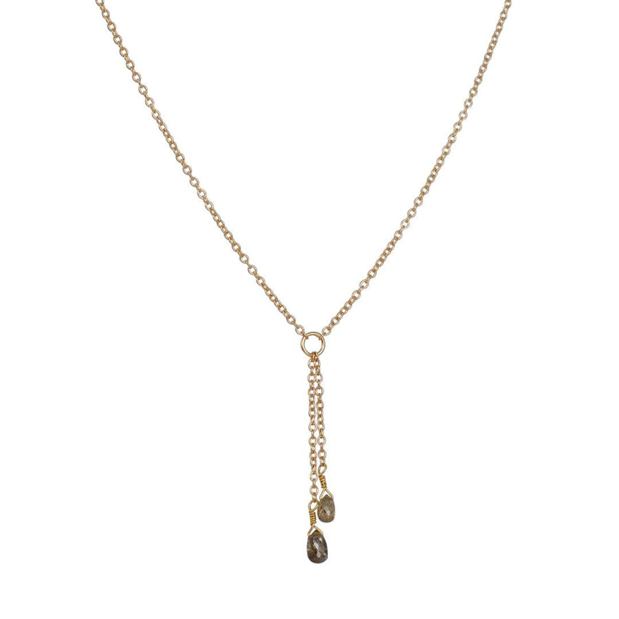 Rebecca Overmann - Gold Double Tassle Chain Necklace - The Clay Pot - Rebecca Overmann - 14k gold, Necklace, raw diamond
