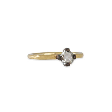 TAP by Todd Pownell - Antique Cushion-Cut Diamond Solitaire - The Clay Pot - TAP by Todd Pownell - 14k gold, 14k white gold, 18k gold, blackdiamond, Diamond, ring, Size 6.5