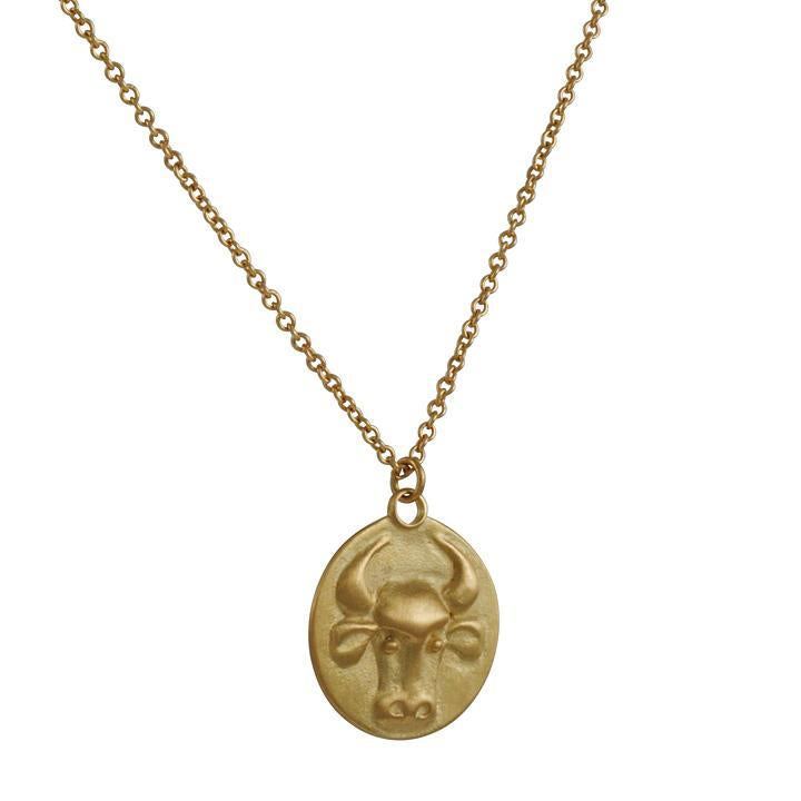 Marian Maurer - Zodiac Medallion Necklace - The Clay Pot - Marian Maurer - 18k gold, discpendant, Necklace, Pendant, pendantnecklace, personalized, zodiac