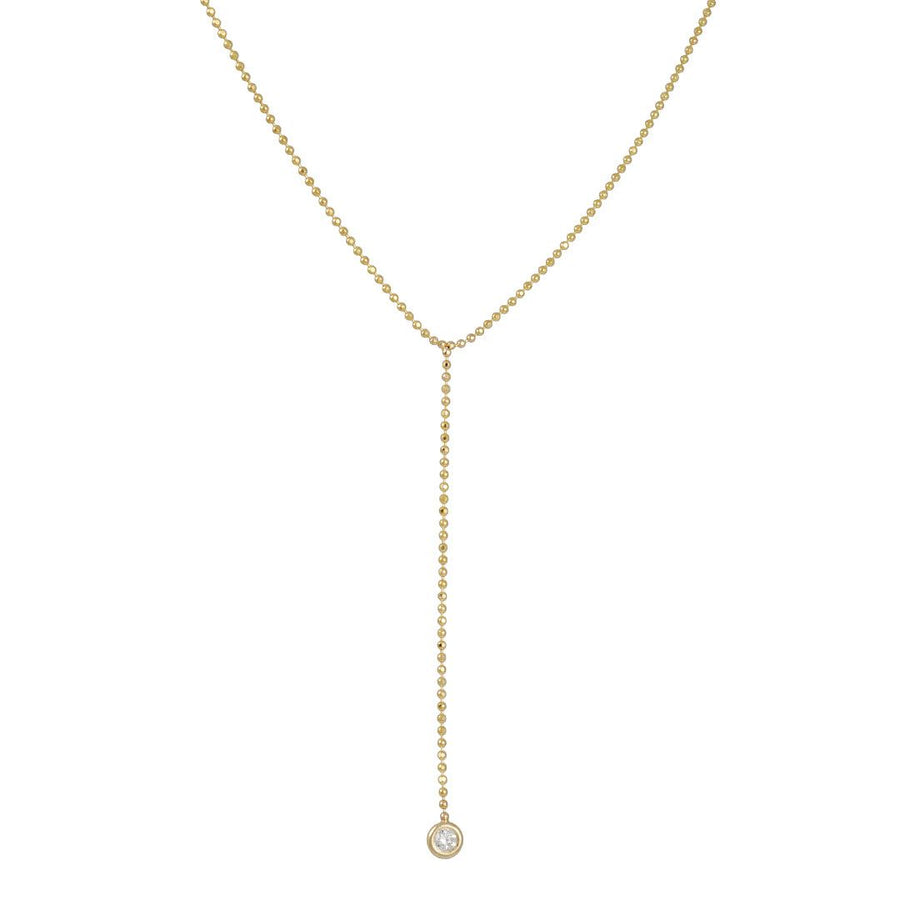 SALE - Diamond Lariat Necklace on 14K Gold Chain - The Clay Pot - Zoe Chicco - 14k gold, mothersday, Necklace, SALE, Style:Lariat